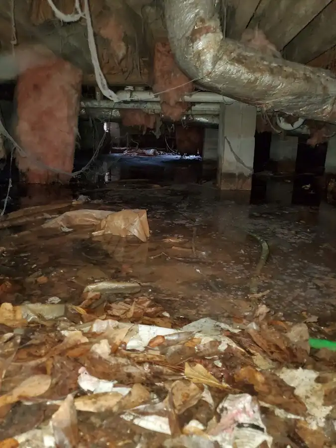 Crawl space flood assessment for Commercial Water Damage Restoration in Bucyrus